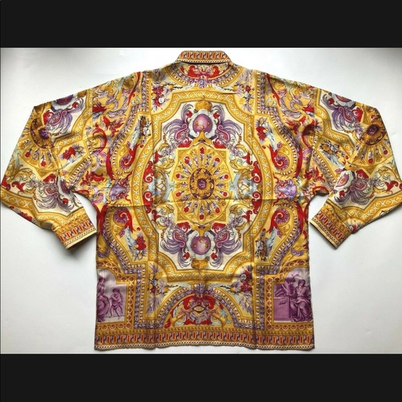 GIANNI VERSACE VINTAGE '93 SILK Spellbook PRINTED SHIRT BAROQUE ATELIER MYTHS - Picture 5 of 12